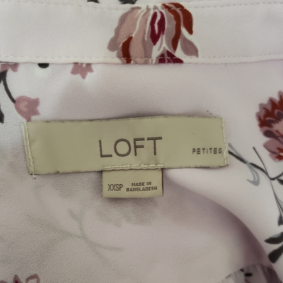 Loft Womans Purple Floral Blouse - Picture 7 of 9